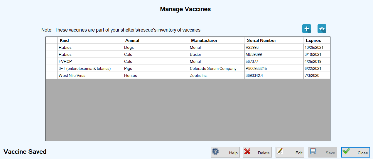 Creating & Managing Vaccines in Inventory